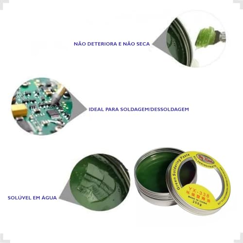 Pasta De Solda Fria Verde Yaxun Yx 338 250g Alto Desempenho