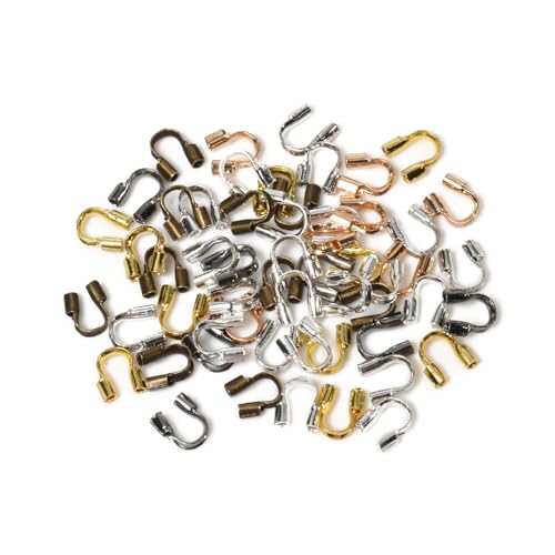 500pcs/lot 4.5x4mmワイヤープロテクターワイヤーガードガーディアンプロテクターループu形状アクセサリー(Mix color,4.5x4mm 500pcs)