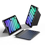 HOU Keyboard Case for iPad Mini 7/6, Bluetooth Folio Keyboard, 8.3-inch iPad Mini 7/6 Keyboard Case with 150 Degree Magnetic Detachable, Scratch and Shock Resistant, USB-C Charging