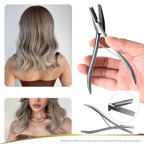 Alicates para extensiones profesionales de acero inoxidable con diseño plano ergonómico 5