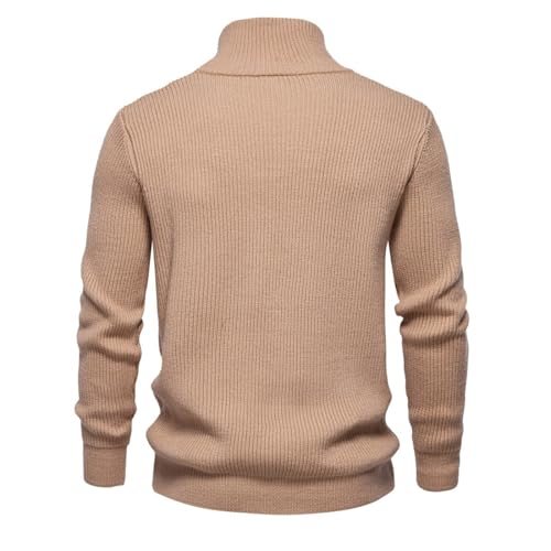 Men's Full Zip Cardigan Sweater Casual Stand Collar Slim Fit Cable Ribbed Knit Long Sleeve Sweaters3