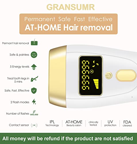 Ipl Laser Permanent Hair Removal Device For Women And Men, Painless Best Hair Remover Whole Body Facial Armpits Back Legs Arms Face Bikini Line, 999,999 Flashes, Corded At-Home #TOP1
