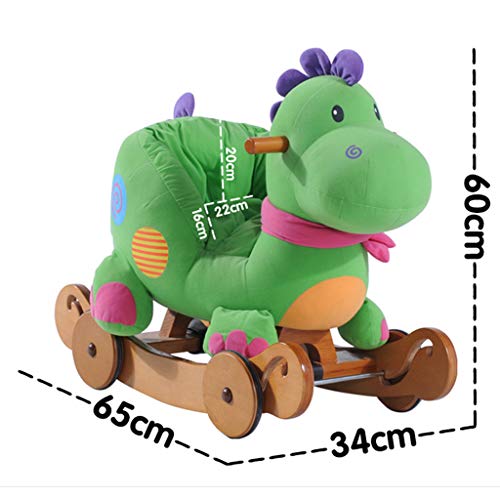 2 In 1 Schütteln Dinosaurier Schaukelpferd Kleines Holzpferd Schaukelstuhl Baby Alter Geschenk Spielzeug Abnehmbare 1-3… – Bild 5