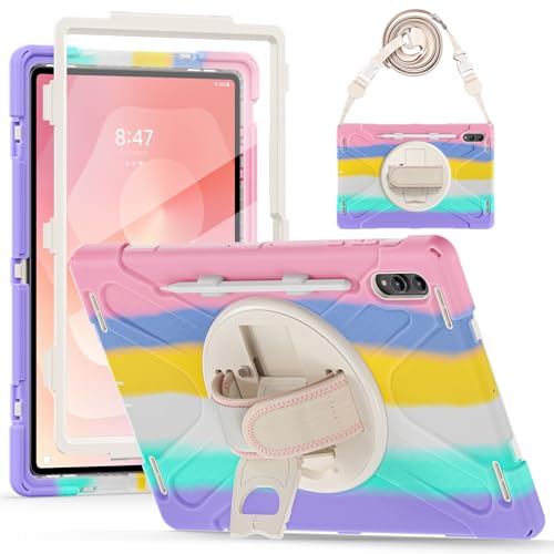 Coque Samsung Galaxy Tab S11 Ultra integrale rose porte-stylo integre