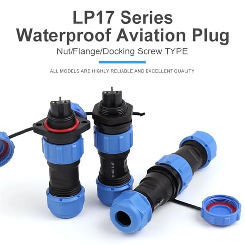 Conector de aviación LP SP17 estanco IP68 con tuerca de acoplamiento para conexión aérea 3P 3