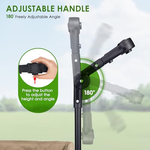 Adjustable Wagon Push Handle Attachment - Foldable Universal Push Pull Handle for Round/Square Frame Camping Wagons, Strollers, Beach Carts & Canopy Attachments with Stainless Steel Connectors by ROMILTON - Used condition - Image 6