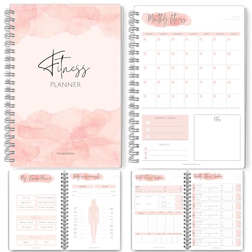 3 Month Fitness & Workout Planner for Women | Gym Journal, Weight Loss Tracker, Meal Planner, Self Care Habit Tracker | Workout & Wellness Journal | A5 (Pink)