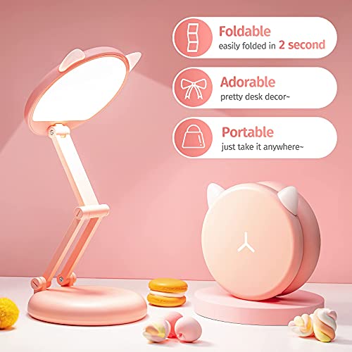 One Fire Cute Desk Lamp, Foldable & Portable Pink Lamp Kawaii Desk Accessories For Girls, Dimmable+8 Brightness Cute Lamp Kawaii Room Decor, Pink Lamp Kawaii Accessories, Cute Lamp Kawaii Room Decor #TOP5