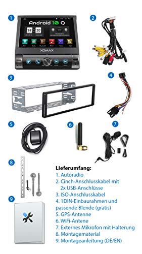 XOMAX XM-VA760 Autoradio mit Android 10, QuadCore, 2GB RAM, 32GB ROM, GPS Navigation I Support: WiFi WLAN, 3G 4G, DAB… - Image 6