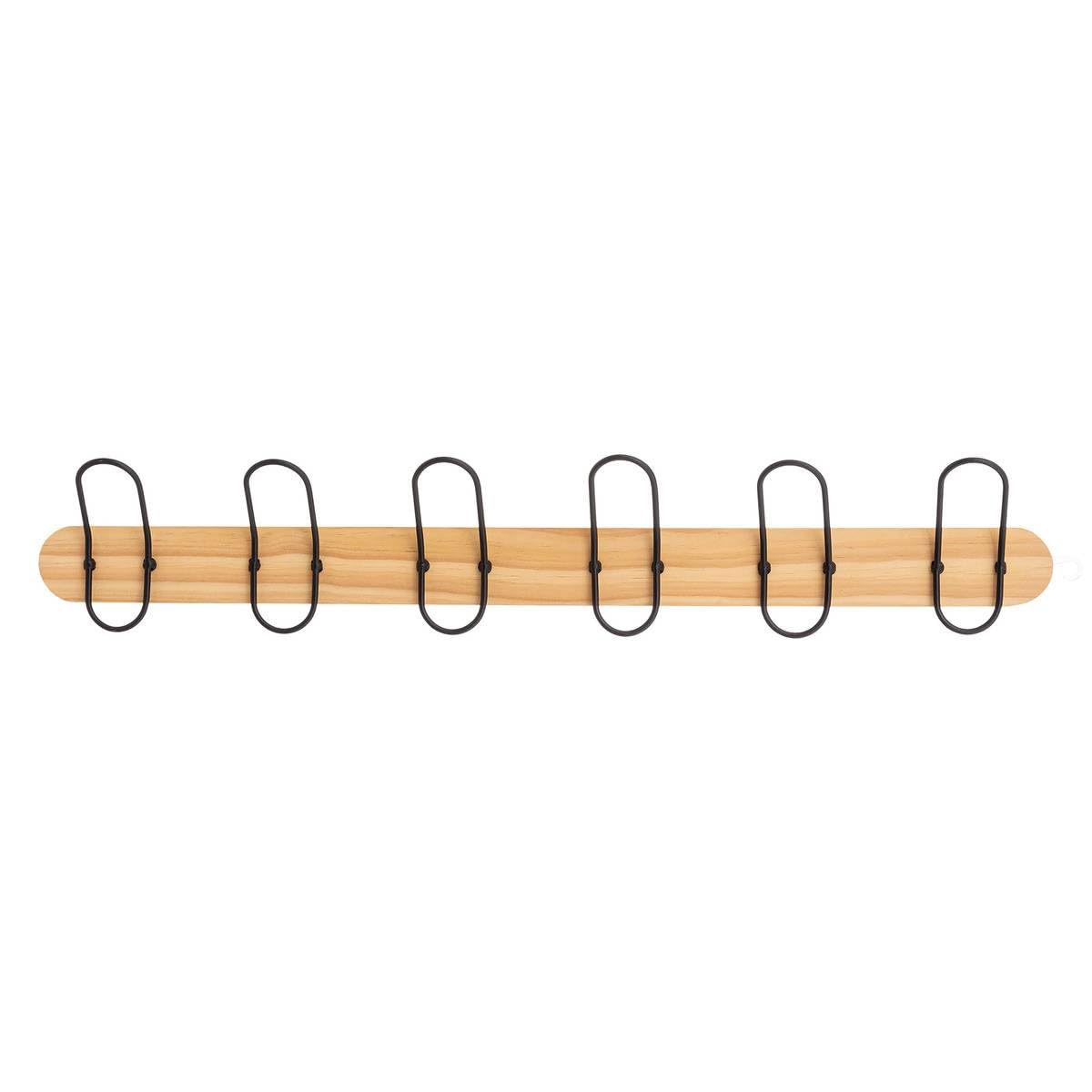 5 five simply smart 5five - appendiabiti a 6 teste in legno e metallo