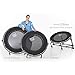 JumpSport 350 PRO Indoor Heavy Duty Lightweight 39-Inch Fitness Rebounder Adults Trampoline with Sporty Steel Handle Bar Accessory for Workouts, Black