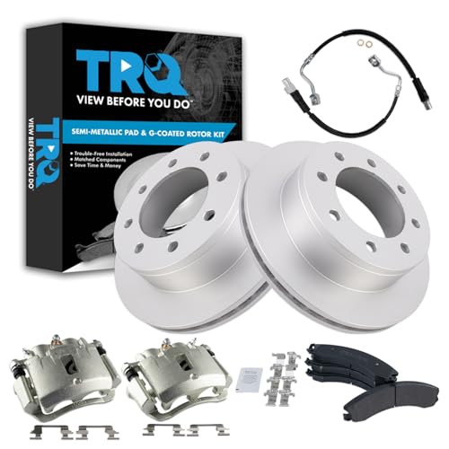 Image of TRQ Brake Pad & Rotor Kit Semi-Metallic Compatible with 2009-2016 GMC Savana 3500