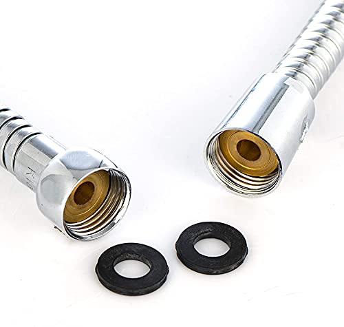 ebuyerfix Stainless Steel Shower Hose Anti-Kink & Anti-Explosion Shower Hose for Hand Held Shower Heads Lightweight and Flexible (1.5 m),Silver - Image 3