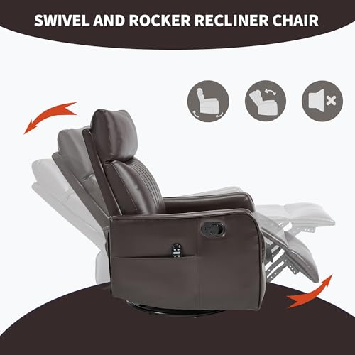 Sillón masaje reclinable piel sintética marrón miniatura 6