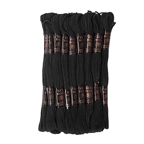 GroupB 25 Skeins Cross Stitch Anchor Cotton Embroidery Thread Embroidery Floss for Cross Stitch Project, Friendship Bracelet, Embroidery Sewing - Black GroupB 25 Skeins Cross Stitch Anchor Cotton Embroidery Thread Embroidery Floss for Cross Stitch Project, Friendship Bracelet, Embroidery Sewing - Black