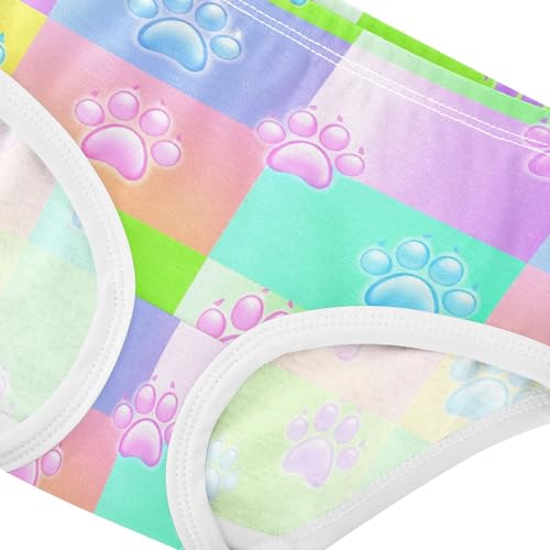 Cute Animal Paw Print Rainbow Toddler Underwear Custom 2t Cotton Little Girl Panties Print Briefs Kids Undies4
