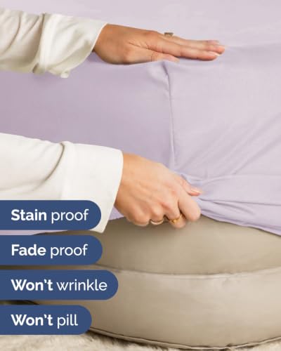 Image of Extra Deep Flex Top Split Head King Fitted Sheet - Hotel Luxury Single Fitted Sheet Only - Easily Fits 18 inch to 24 inch Mattress - Ultra Soft, Wrinkle Free w /Extra Deep Pockets - Light Lavender
