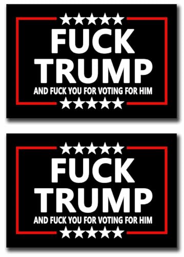 2 Pack Fuck Trump and Fuck You for Voting for Him Anti Trump Car Magnet Auto Truck Fridge Magnetic Decal Bumper Magnet