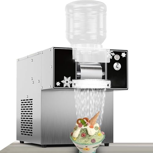 High Efficiency Snow Ice Machine, 120KG/Day Ice Shaver, Snow Cone Maker, Air-Cooled, Perfect for Food Trucks, Restaurants, Milk Tea Shops, Home Use