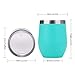 SUNWILL Vacuum Insulated Wine Tumbler with Lid (Teal), Stemless Stainless Steel Insulated Wine Glass 12oz, Double Wall Durable Coffee Mug, for Champaign, Cocktail, Beer, Office use