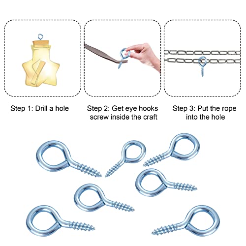 image for LLMSIX 300 Pieces Eye Hooks Screw Mini Metal Eye Pins for Jewelry Maki