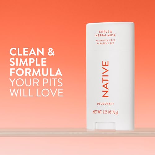 Image of Native Deodorant Contains Naturally Derived Ingredients, 72 Hour Odor Control, Deodorant for Women and Men, Aluminum Free, Citrus & Herbal Musk 2.65oz
