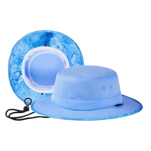 Image of UPF 50+ Foldable Sun Hat Patterned Under Brim Bucket Hats for Summer Hiking Fishing Beach Safari Men Women