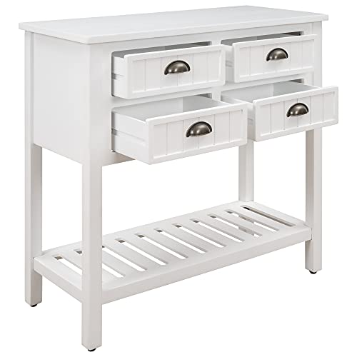 Merax White Modern Wood Buffet Sideboard With Drawers And Bottom Shelf Console Table For Living Dinning Room Kitchen, Type 10 #TOP2