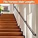 OUSHENG Stair Railing Indoor Hand Rails for Outdoor Steps, Industrial Pipe Handrail Metal Iron Handle Support for Wall Mount Staircase Porch, Vintage Farmhouse Style, 12ft