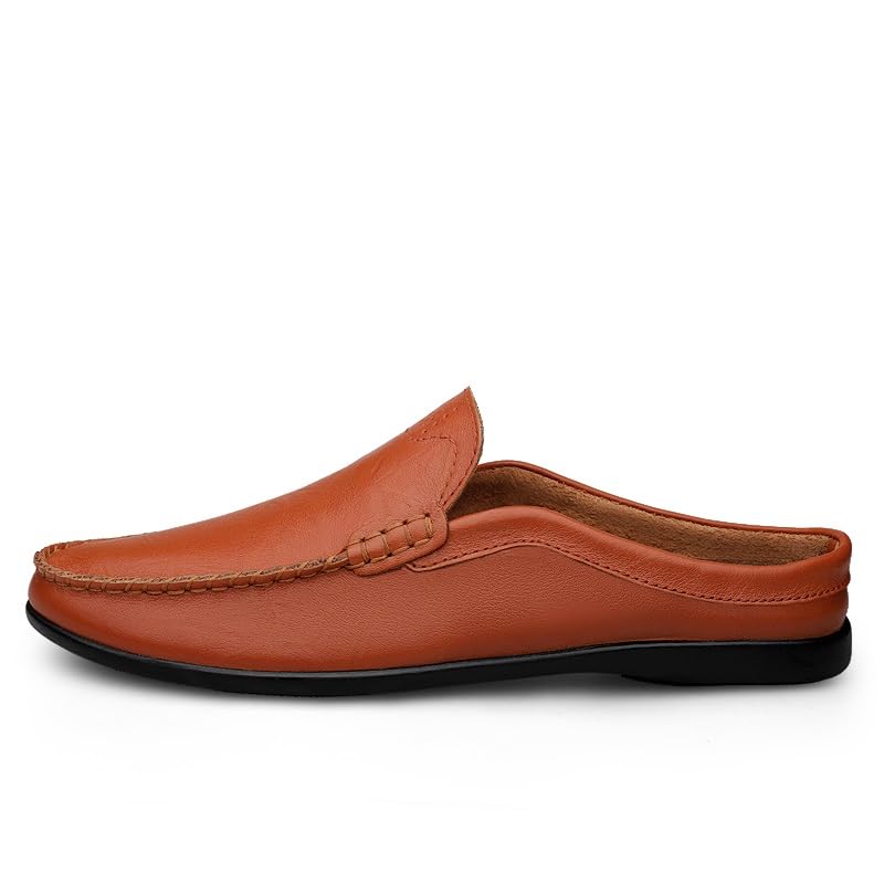 Men's Loafers Shoes Solid Color Round Toe PU Leather Half Loafers Shoes Flexible Slip Resistant Lightweight Prom Slip-on3