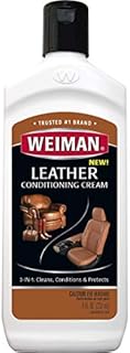 Weiman 3 in 1 Deep Leather Cleaner & Conditioner Cream - Restores Leather Surfaces - Use on Leather Furniture, Car Seats, Shoes, Bags, Jackets, Saddles
