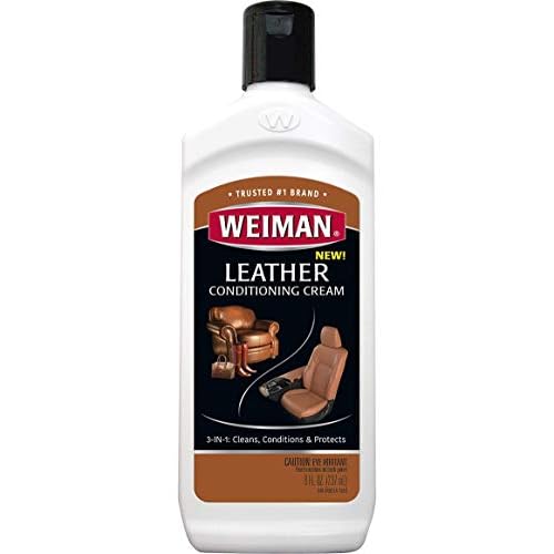 Weiman 3 in 1 Deep Leather Cleaner & Conditioner Cream – Restores Leather Surfaces – Use on Leather Furniture, Car Seats, Shoes, Bags, Jackets, Saddles
