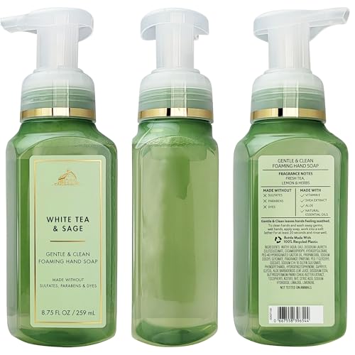 Generic Bath aпd Body - Foaming Hand Soaps - 8.75 Fl Oz / 259 mL (2 Pack) (2, White Tea & Sage)
