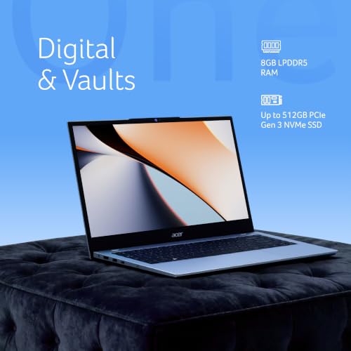 Image of Acer Smartchoice Aspire One, AMD Ryzen 5-40,Office 2024 + M365 Basic, 8GB LPDDR5 RAM / 512GB SSD, 14.0 inch /35.56cm WXGA Display, Win 11 Home, Pure Silver, 1.48KG, A114-43, Thin and Light Laptop