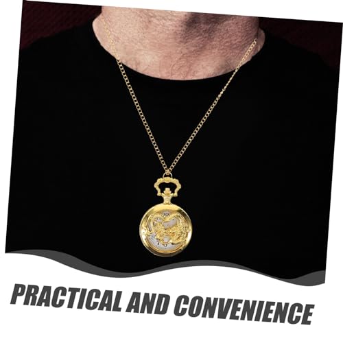 KESYOO Relógio De Bolso Dragão Dourado Relógio De Bolso Vintage Relógio De Bolso Retrô Decorativo Re