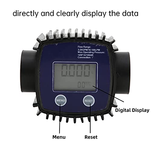 Flow Meter, K25 1 In Female Thread Flowmeter Digital Display Liquid Flow Sensor 10-120L/Min, For Petroleum, Chemical, Pharmaceutical(Blue) #TOP2