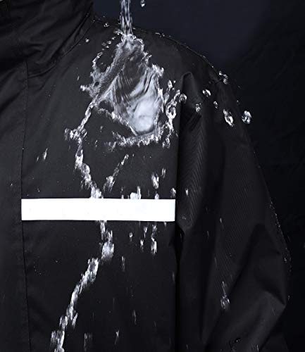 G&Monday Men's Rain Suit Waterproof Raincoat Outdoor Anti-Storm Rain Jacket Hooded Rain Wear Lightweight Breathable (Xxl, Black) #TOP1