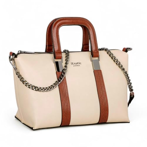 Image of EXOTIC Solid Pattern Elegance Hand Bag For Women | Chain Handle | Shopping Bag | Occasional Bag | Perfect for Gift
