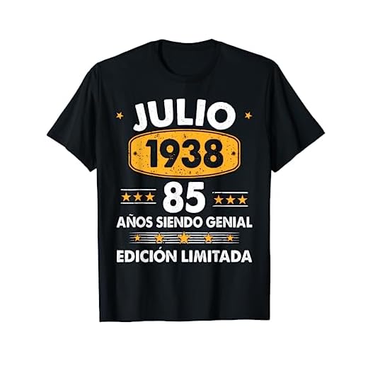Hombre 85 Años Cumpleaños Regalo Hombre Julio 1938 Julio 85 Años Camiseta
