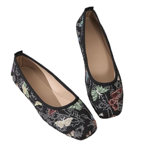 Zapatos De Mujer Co De Verano ni a Invierno Zapatos para Mujer, Zapatillas de Deporte Tejidas Transpirables para Caminar, sin Cordones, de, con Sapatos Mujer Verano Barata Zapatos Mujer (Black, 42)