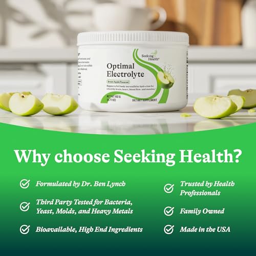 Image of Seeking Health Optimal Electrolyte Powder - with Sodium & Potassium - Support Digestion & Energy with Magnesium Electrolyte Supplement -Green Apple 30 Servings