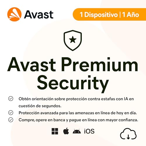Avast Premium Security 2026 | Antivirus 1 Dispositivo | 1 Año | Descarga digital