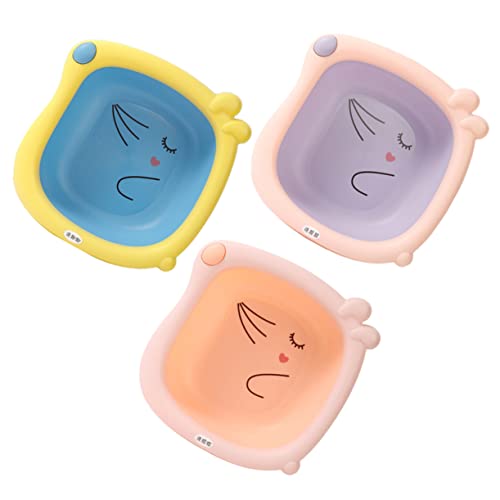 SECFOU 3個 洗面台 の小さな洗面器 ベビーポータブルバスタブ ベビーシート インフレータブル おもちゃ 用バスタブ 折りたたみ式フットバス 幼児用顔浴槽 用の水盤 pp