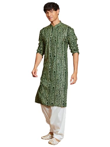 Ensemble kurta homme vert 40 Vastramay fini les vêtements de fête rigides