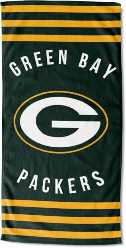 Image of NORTHWEST NFL Green Bay Packers Unisex-Adult Beach Towel, 30 inch x 60 inch, Stripes (Pack of 6)