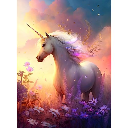 MXJSUA DIY Hermoso Unicornio Pintura Diamante Kit para Principian...