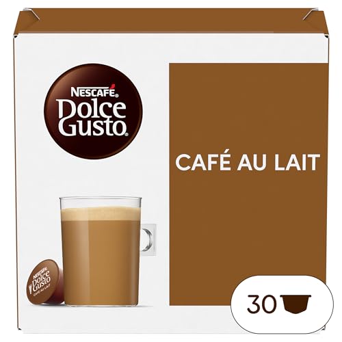NESCAFÉ Dolce Gusto Café Con Leche - Cápsulas de Café, 30 Cápsulas (1 x 30) - Originales para cafeteras Dolce Gusto