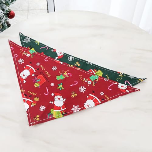 2Pcs Christmas Dog Bandanas,Christmas Pets Scarf Xmas Dog Costume Accessories Adjustable Dog Bandana Triangle Washable Cat Bandana for Small Medium Large Dogs Cats Costume Accessories Gift - Image 5