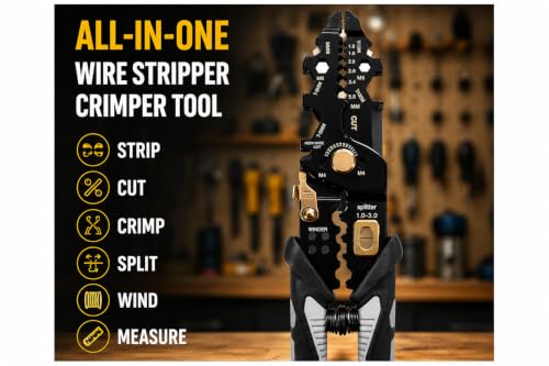 Image of Multifunction Wire Stripper Tool, Wire Cutter & Wire Crimper Plier | Cable Cutter, Cable Stripper, Electrical Wire Stripping Tool for Electrician, Wiring Tools Heavy Duty Hand Tool(25 IN 1)