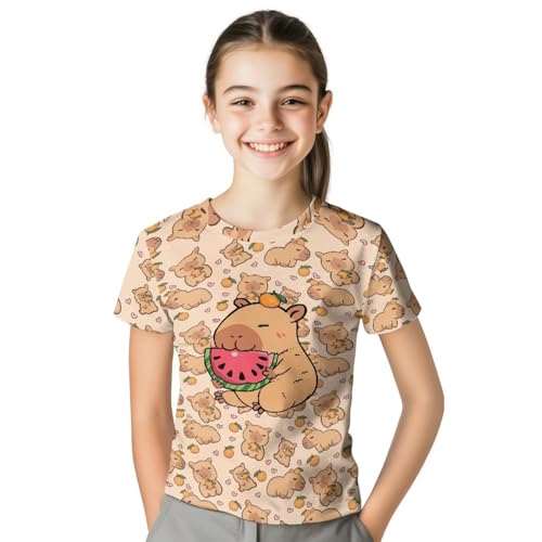 Image of WELLFLYHOM Kids Tshirts Girls Boys Short Sleeve Crewneck Tees Shirts Casual Sport Pullover Tops Size 3-16 Years